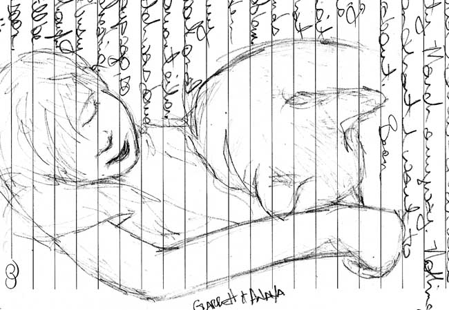 Garrett again, with Anaya.  I know the proportions are all off, but I was at a really awkward angle... not much of an excuse, but true nonetheless.  :)