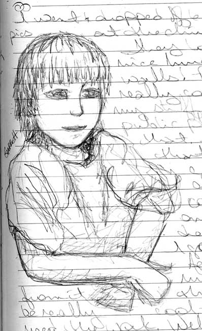 Another one of Garrett.  He loves posing so much, he should do it professionally!  lol  He is so cute, too, he'd probably have plenty of offers.  :)  Anyway, I'm really lucky he likes to sit and have me sketch him, it makes for really good practice.