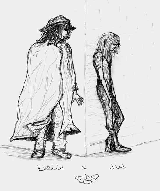 quick sketch of two role=playing characters