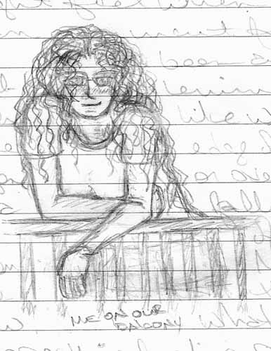 Kind of a self portrait thingie of me on our balcony.  I spend a lot of time out there.  :)